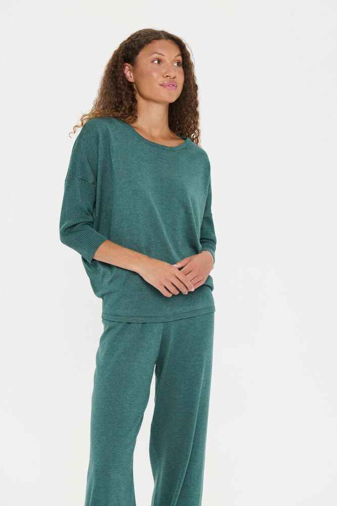 MilaSZ R-Neck Pullover - June Bug Melange Saint Tropez