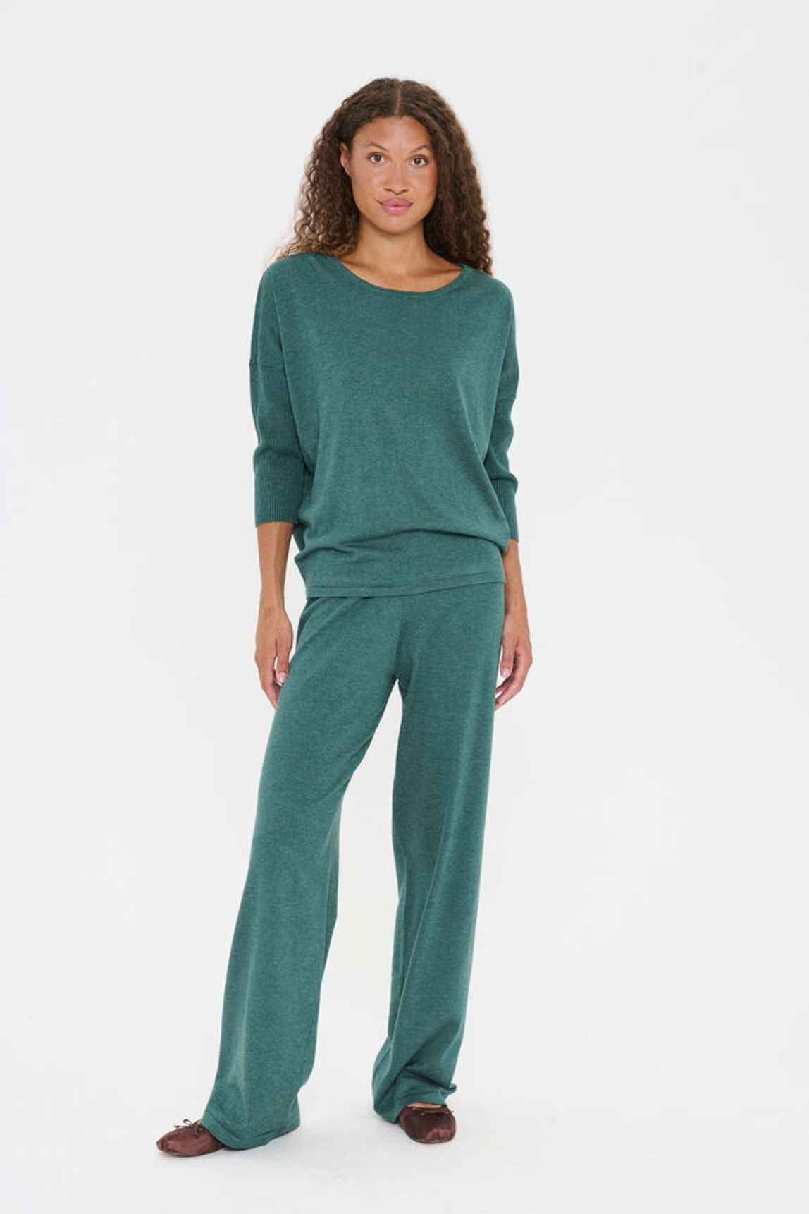 MilaSZ R-Neck Pullover - June Bug Melange Saint Tropez