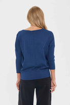 MilaSZ R-Neck Pullover - Pageant Blue Melange Saint Tropez