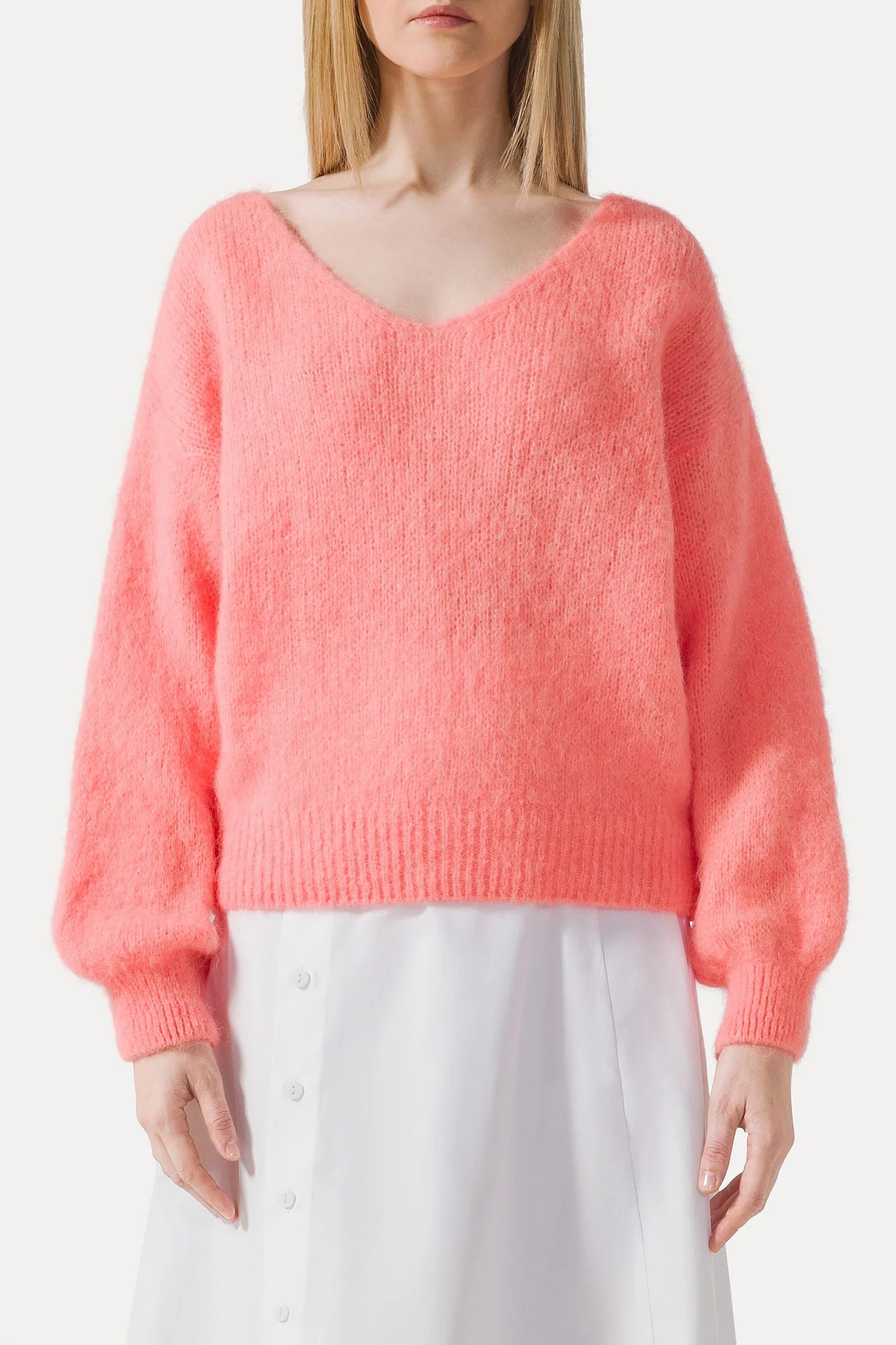 Milana LS Alpaca Knit - Salmon red Americandreams