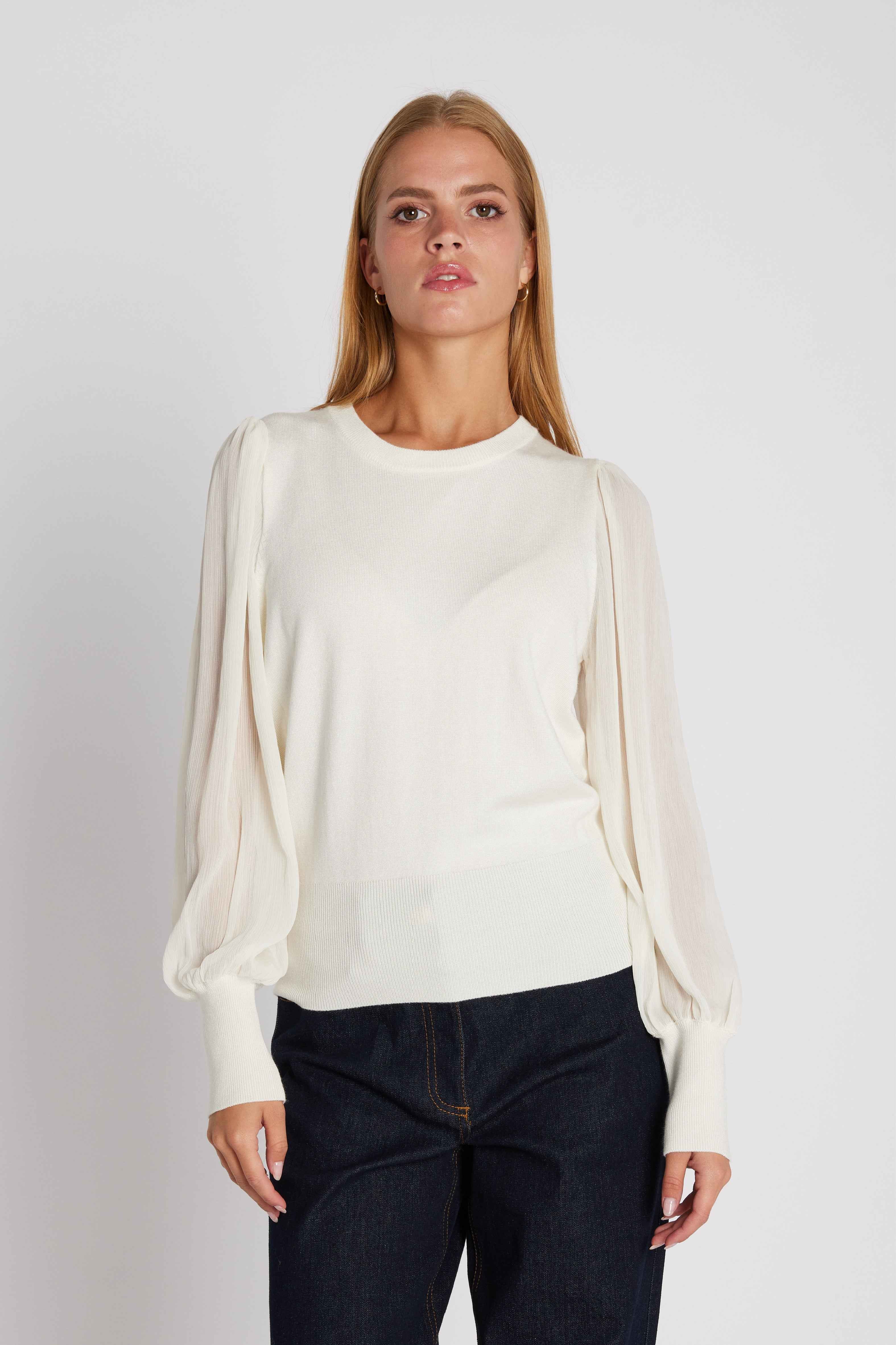 RDFKatrica knit blouse - White Rue de Femme
