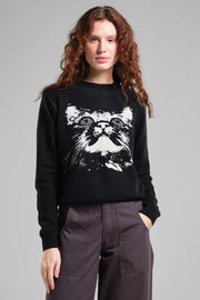 Sweater Arendal Psychedelic Cat Black Dedicated