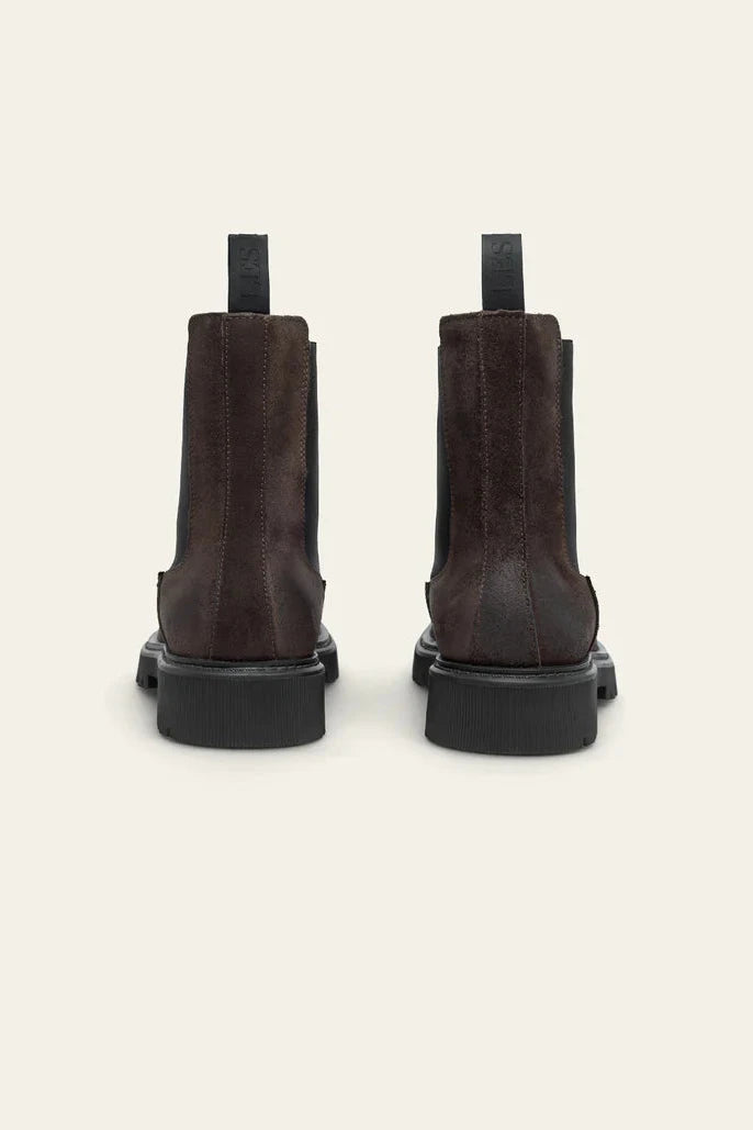 Tatum Suede Chelsea Boot Dark Brown