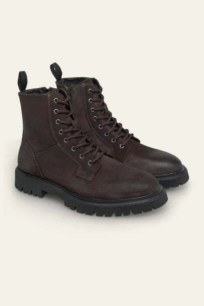 Tatum Suede Lace-Up Boot Dark Brown