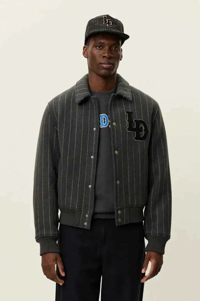 Varsity Pinstripe Wool Jacket Les Deux