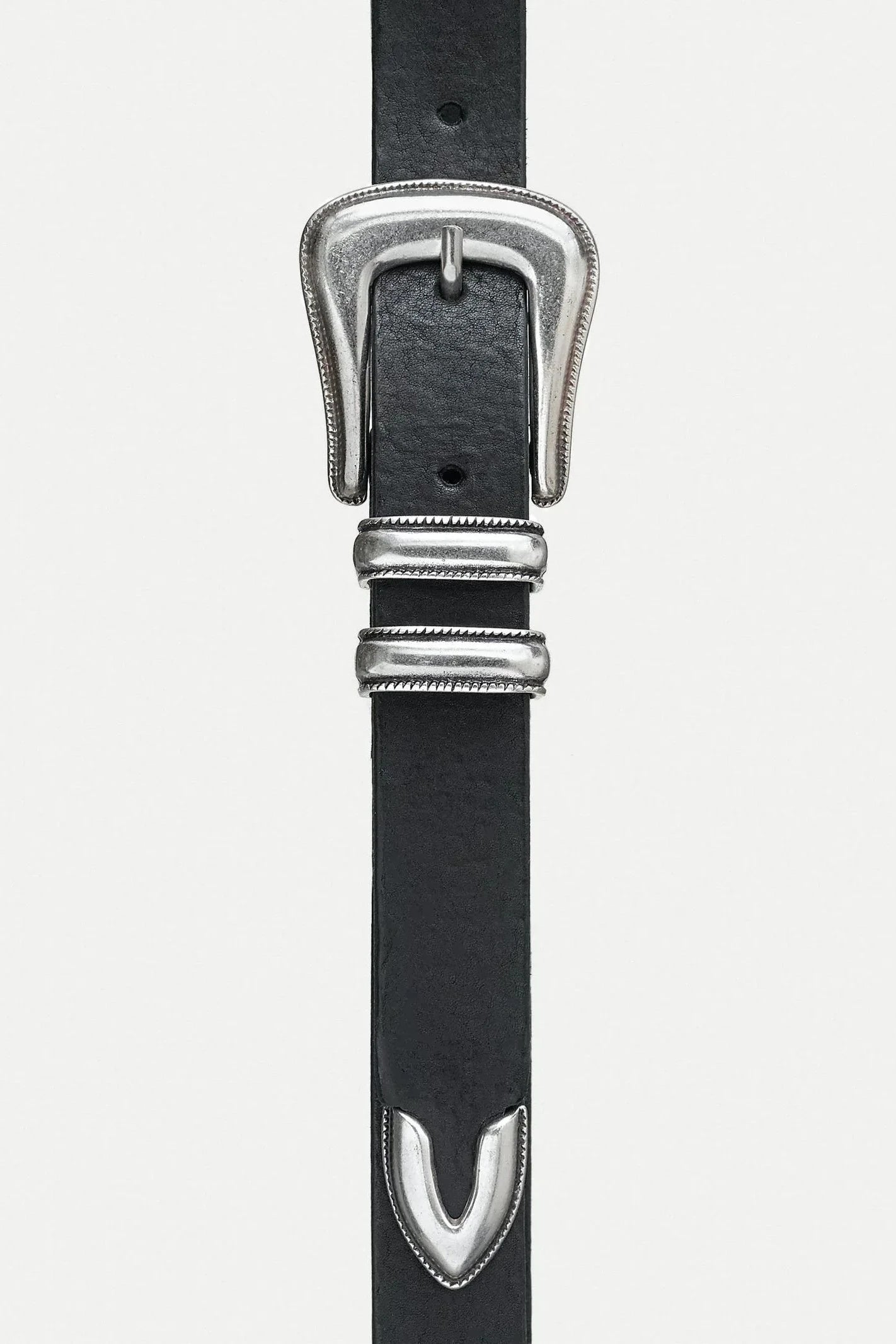 Western Silver Belt Black Nudie Jeans