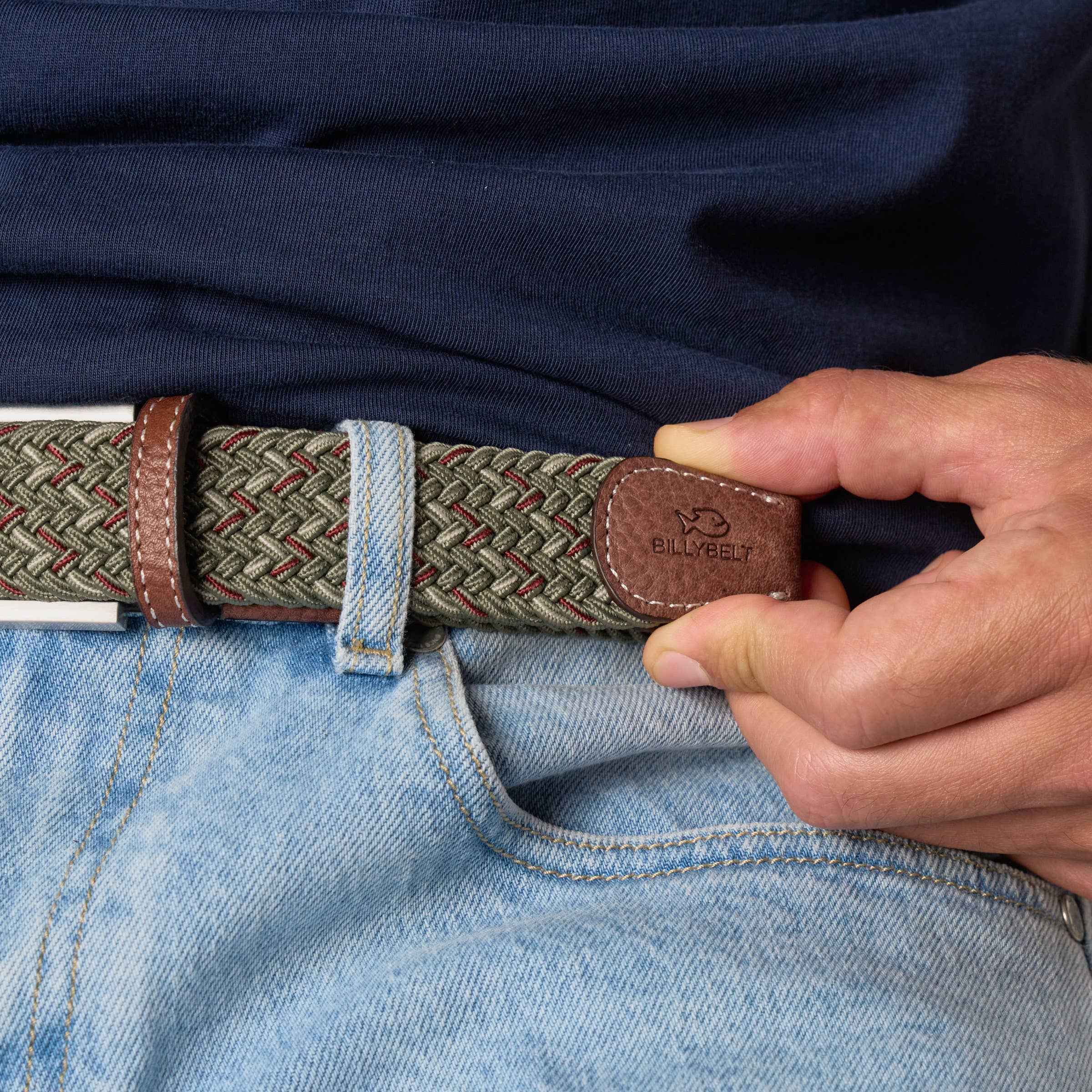 Multicolored elastic braided belt - Cancún BILLYBELT