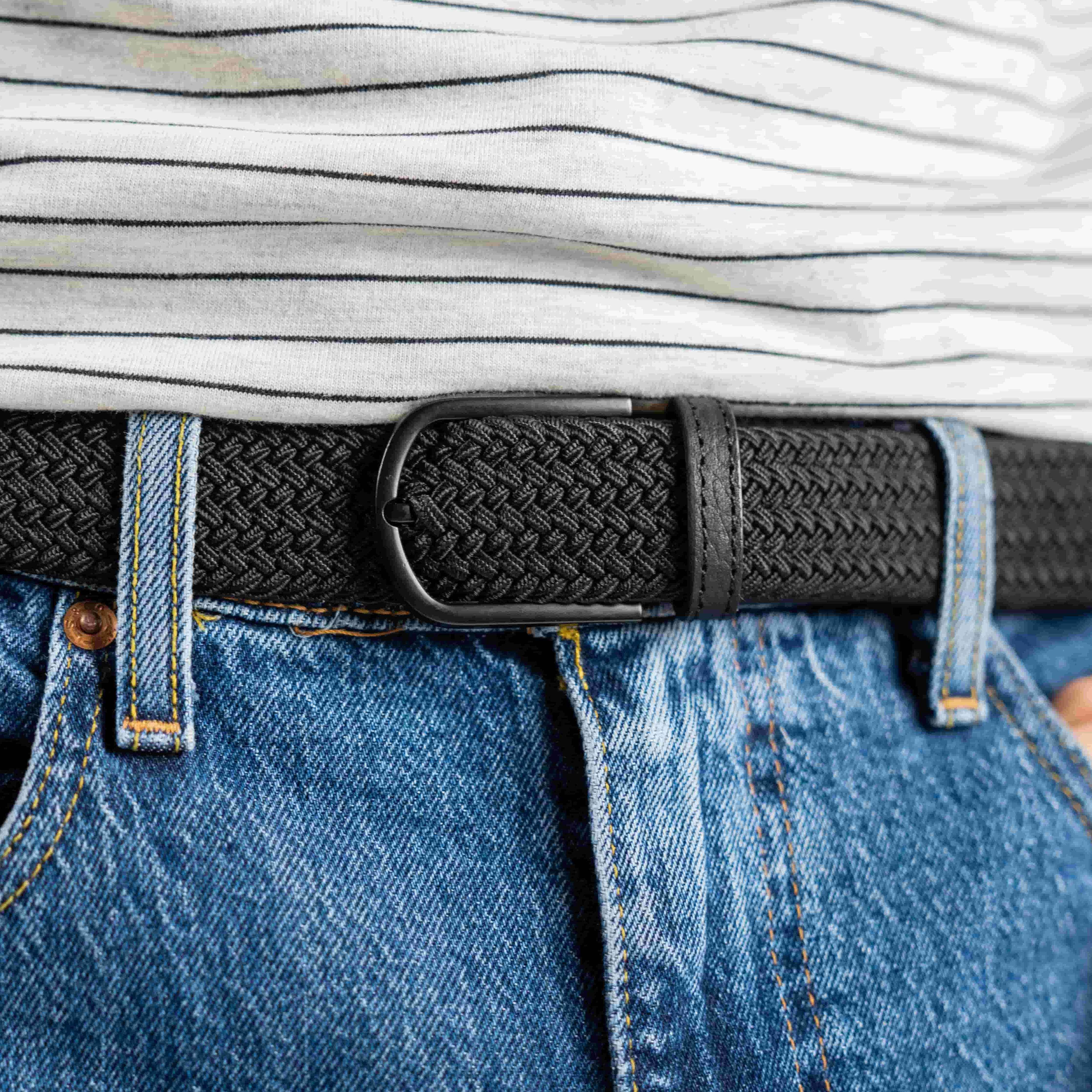 Elastic Braided Belt All Black BILLYBELT