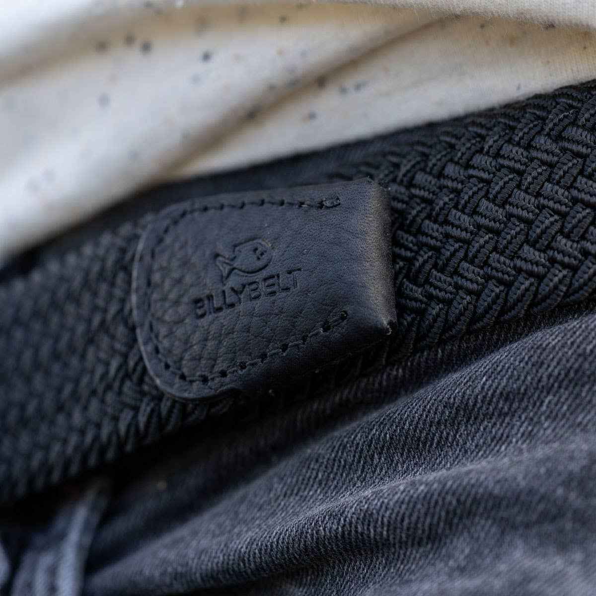 Elastic Braided Belt All Black BILLYBELT