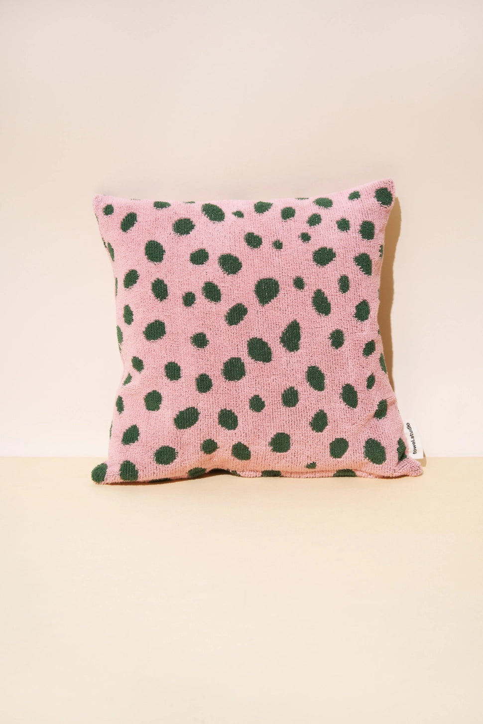 Pebbles Throw Pillow | Pink & Green | 40 cm X 40 cm towel.studio