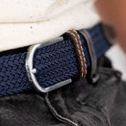 Slate Blue Elastic Braided Belt BILLYBELT