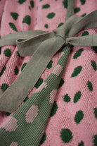 Knitted Bathrobe | Pink & Green | Pebbles towel.studio