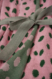 Knitted Bathrobe | Pink & Green | Pebbles