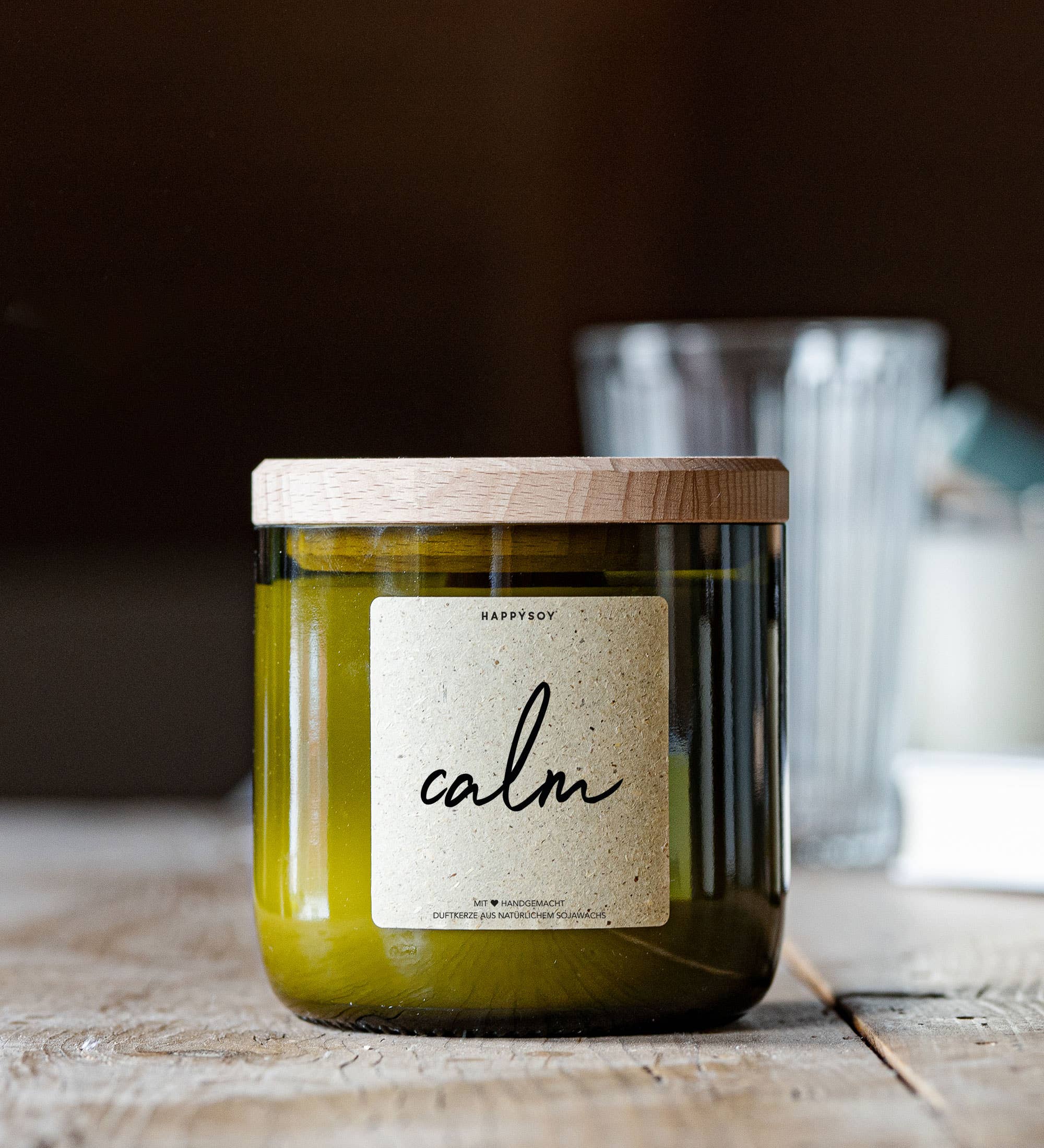 Scented candle | Calm | From wine bottle Happysoy