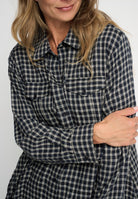 Kaia Shirt Check - Sand / Dark Navy moshi moshi mind