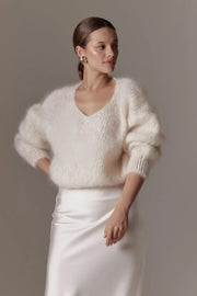 Milana LS Mohair Knit - White Americandreams