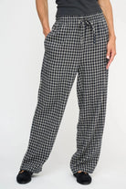 Moon Pants Check - Sand / Dark Navy moshi moshi mind