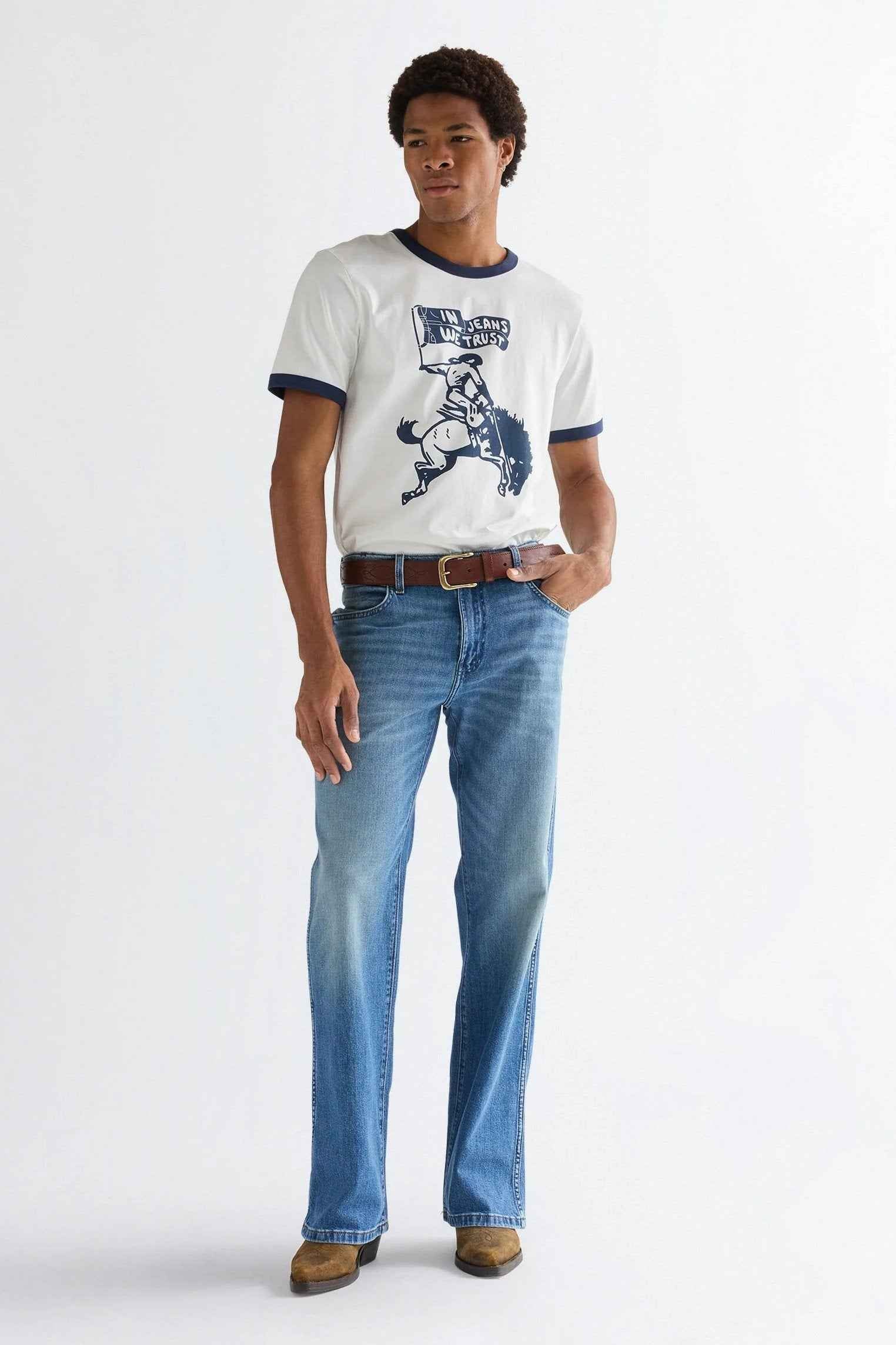 RINGER TEE WORN WHITE Wrangler