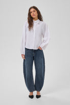 MWSunna Balloon Sleeve Shirt - Bright White