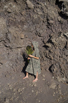 Bold Grid Surf Poncho | Forest Green towel.studio