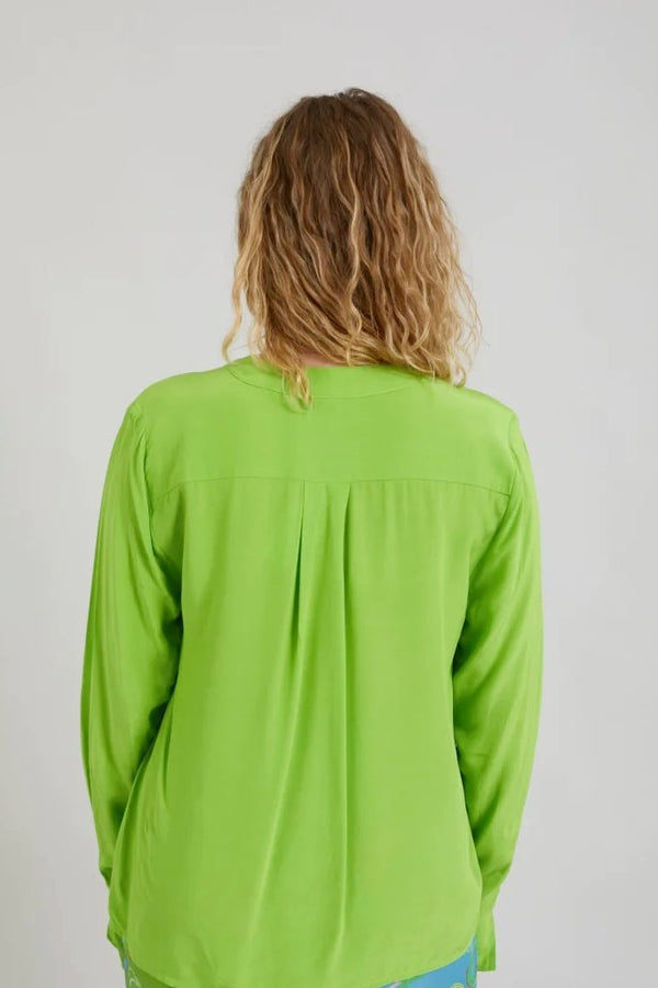 Pleats Shirt Flashy Green