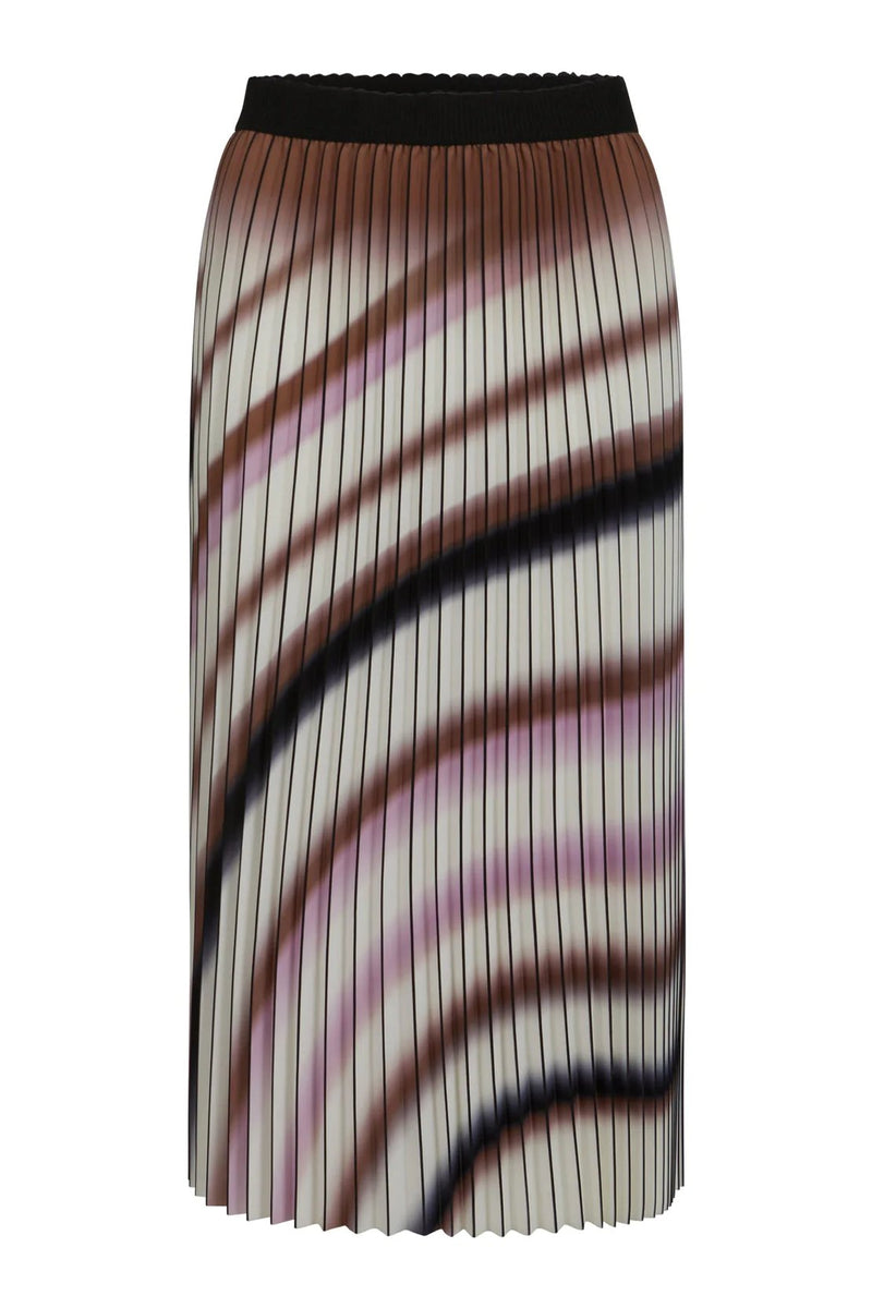 Cc Plisse Skirt With Print Stripe