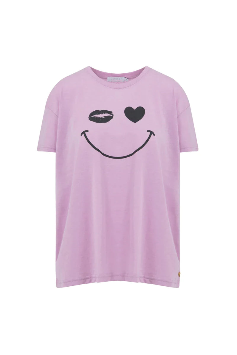 Cc Oversize T-Shirt With Happy Print Cloud Rose