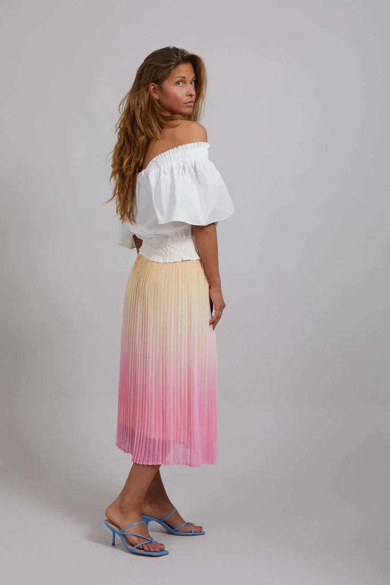 Cc Plisse Skirt With Dip Dye Effect Color Fade