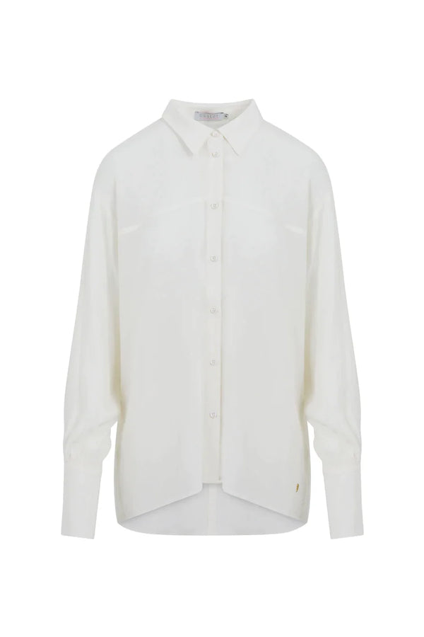 Cc Shirt With Dropped Shoulder White